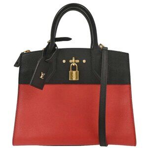Louis Vuitton Red Black City Steamer PM 2way Handbag M54868 DU0118 115849